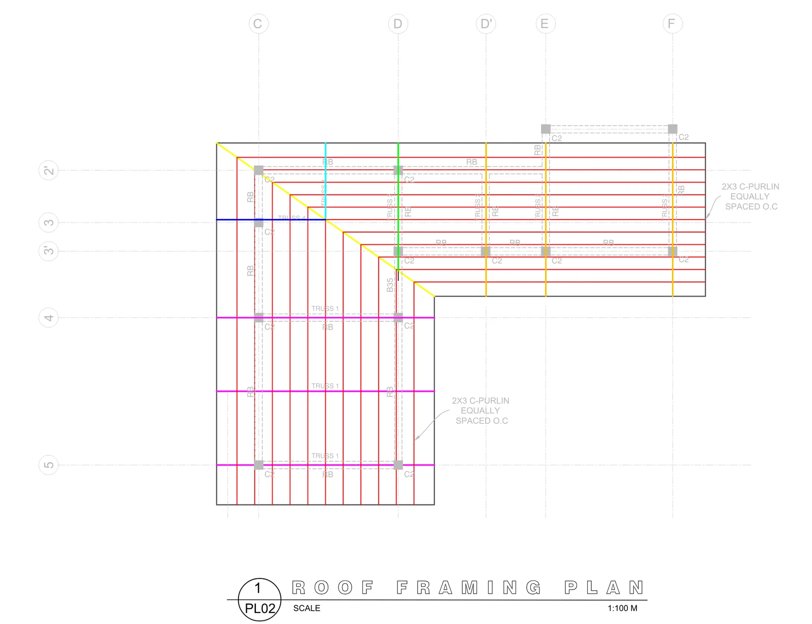 Roof framing plan